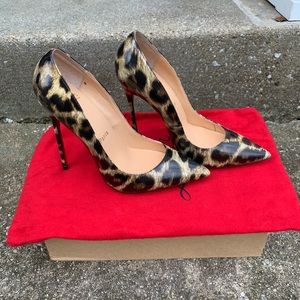 So Kate Leopard Patent Leather Red Bottoms